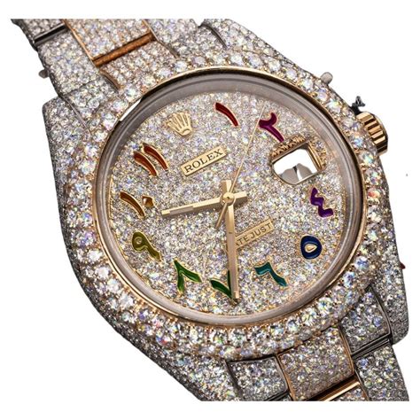 iced out watch cheap with rolex sign|rolex iced out arabic.